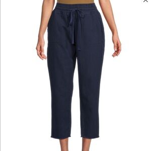 NWT Area Stars Drawstring Ali Pants Cropped Raw Hem In Blue Sizes Small/Large